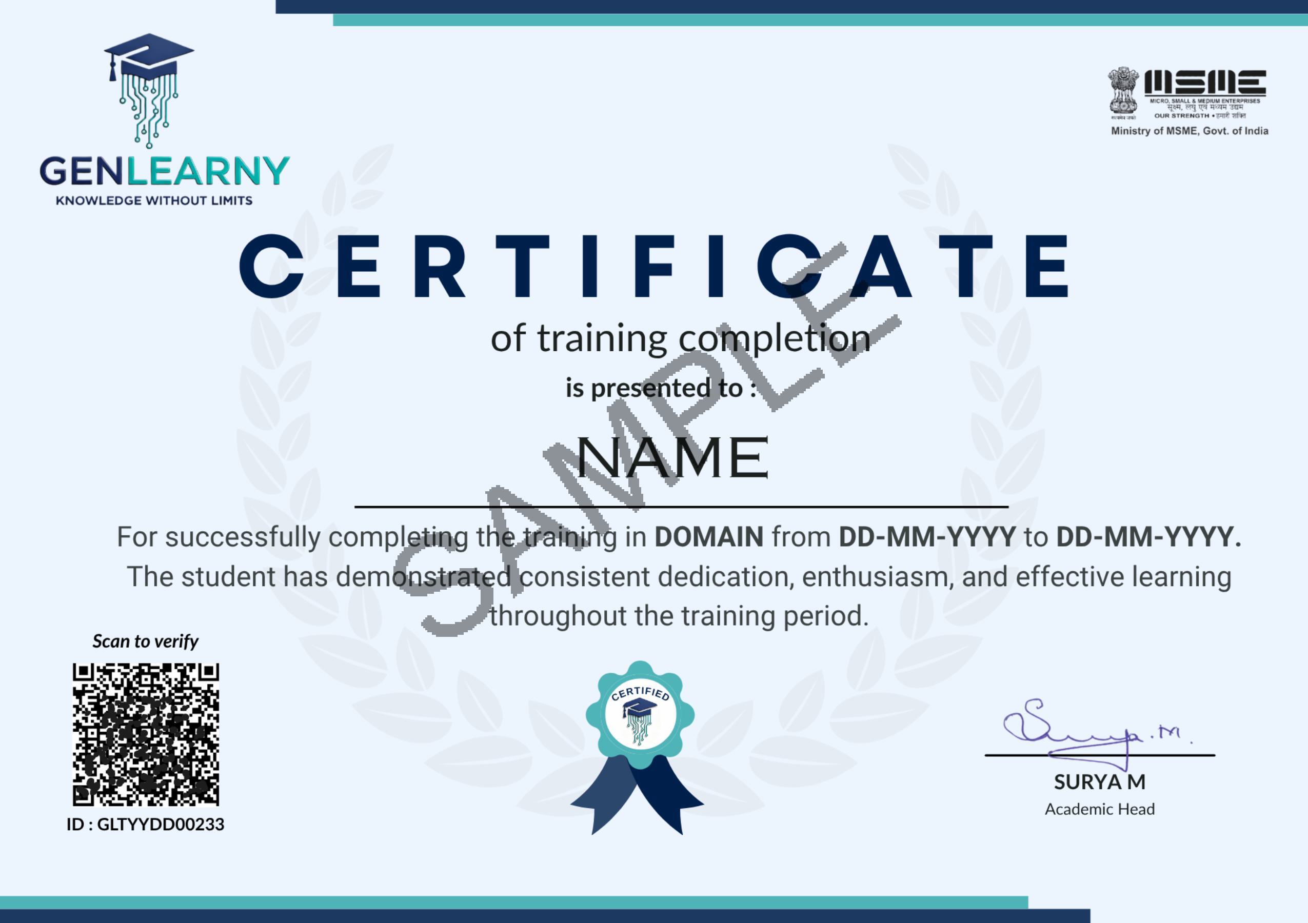 Training Completion Certificate